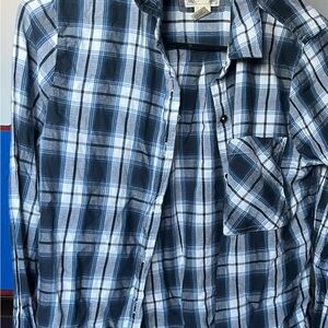 Forever 21 Navy and White Plaid Shirt